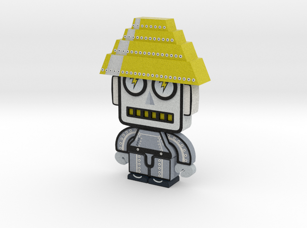 DevoBot Series 2 B/W with yellow energy dome, Josh in Full Color Sandstone
