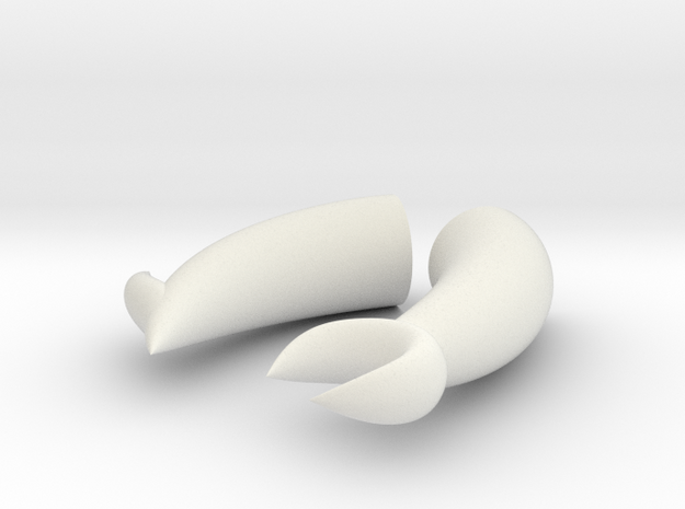 Small Scorpio Horns in White Natural Versatile Plastic