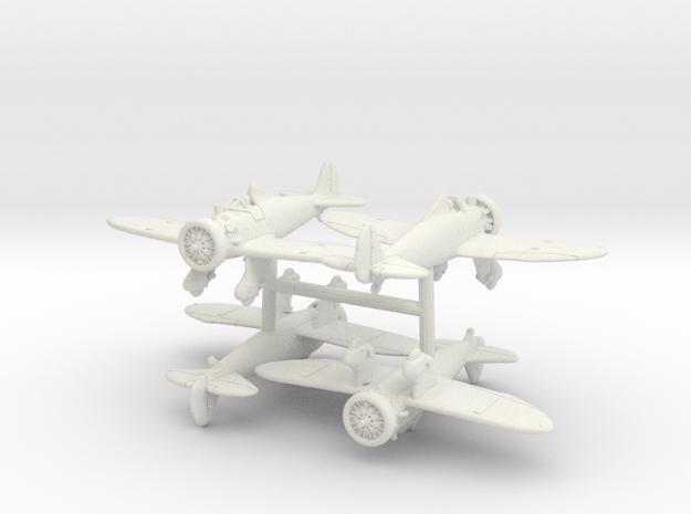 1/200 Boeing P-26A Peashooter (x4) in White Natural Versatile Plastic