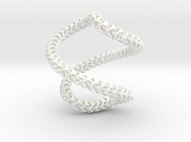  Cubichain Necklace 12 (56cm) in White Processed Versatile Plastic