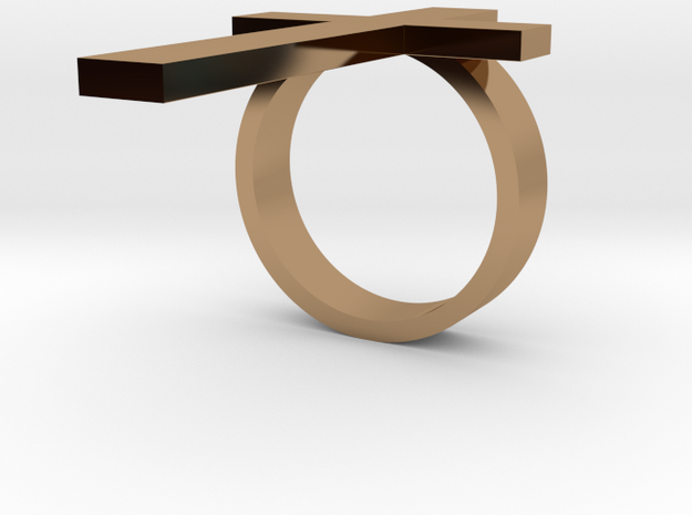 cross ring in Polished Brass