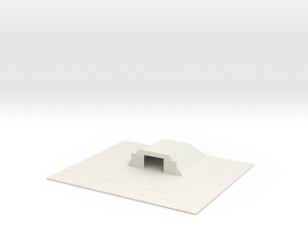 1/700 Small Concrete Hanger With Tarmac in White Natural Versatile Plastic