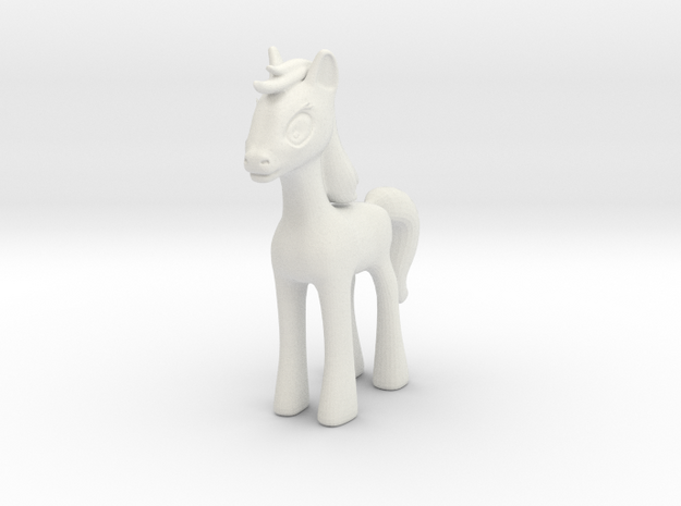 Cartoon Pony in White Natural Versatile Plastic