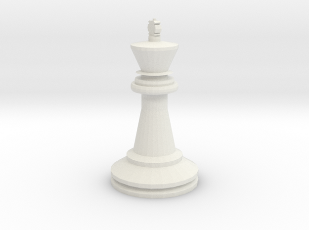 Large Staunton King Chesspiece in White Natural Versatile Plastic