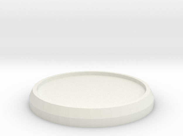 1 Inch Round Base in White Natural Versatile Plastic