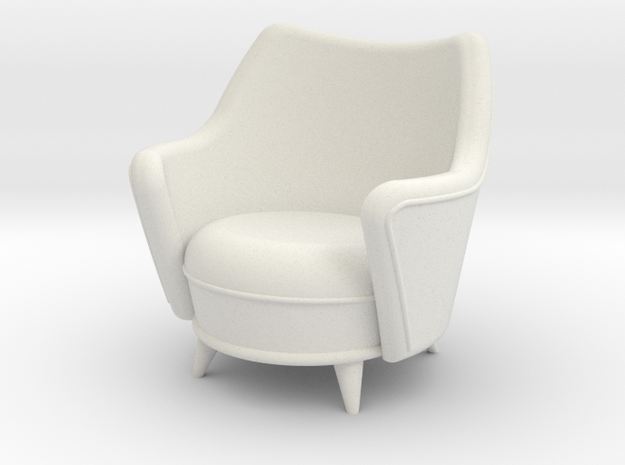 1:24 Moderne Tub Chair in White Natural Versatile Plastic