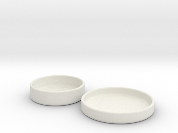 Petri Dish and Lid 60mm in White Natural Versatile Plastic