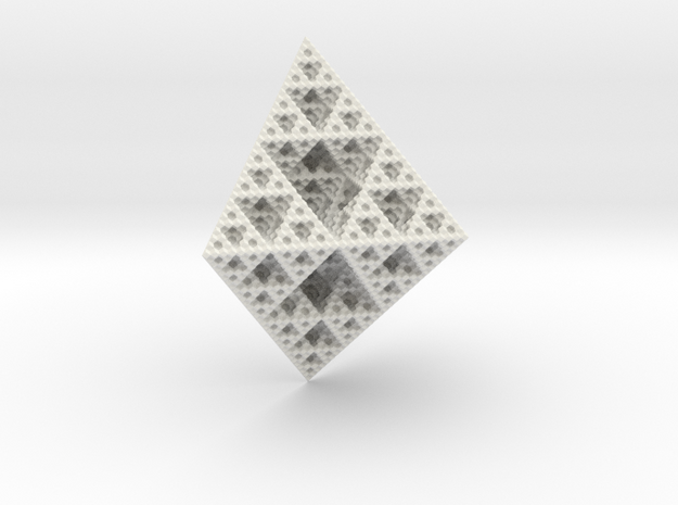 Rhombododecahedron Fractal in White Natural Versatile Plastic