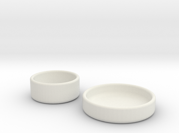 Petri Dish and Lid 35mm in White Natural Versatile Plastic