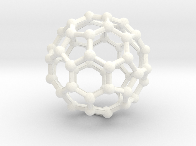Buckyball Large in White Processed Versatile Plastic