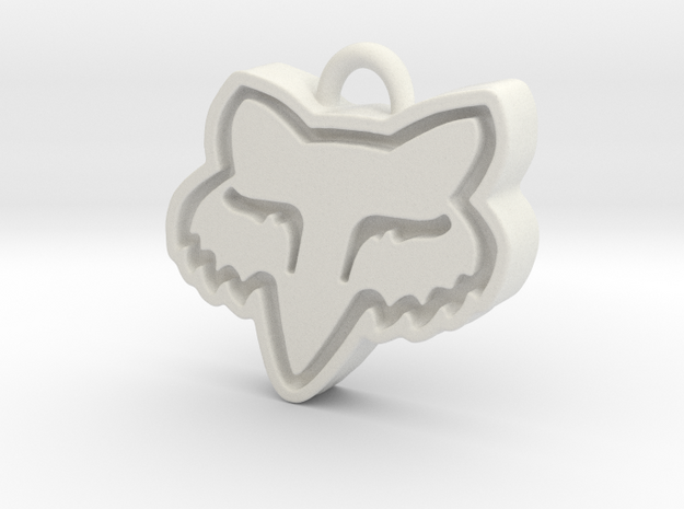 Charming Fox Racing Logo in White Natural Versatile Plastic