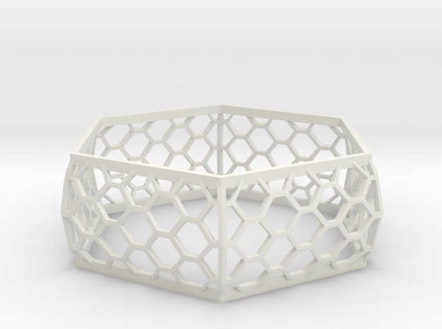 Hexagon Bracelet in White Natural Versatile Plastic