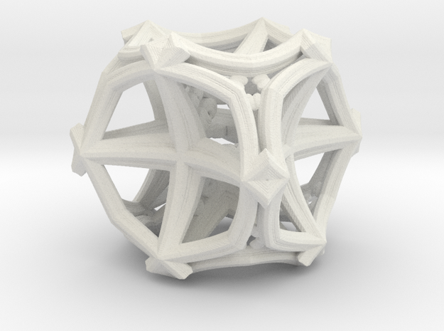 Fractal Cubic Star  MC4 in White Natural Versatile Plastic