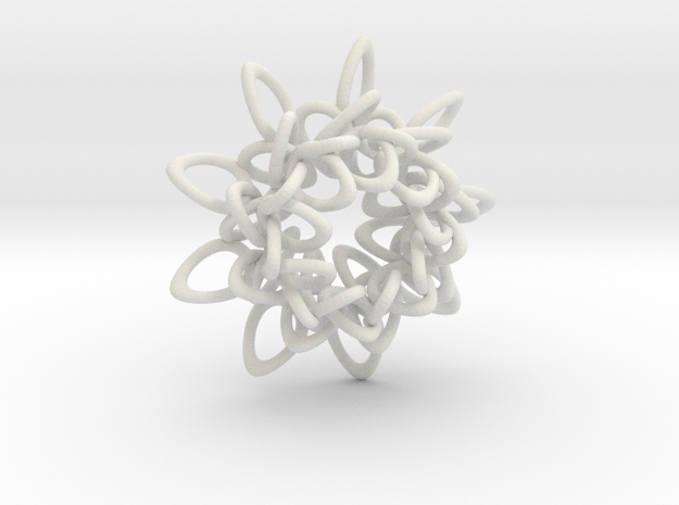 Ring Flower 1 - 4cm in White Natural Versatile Plastic