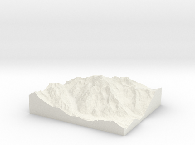 Model of Mont Blanc   Pic Louis Amedée in White Natural Versatile Plastic