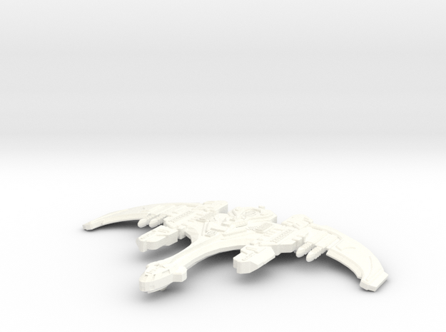 Kiraktor Class Klingon Destroyer in White Processed Versatile Plastic