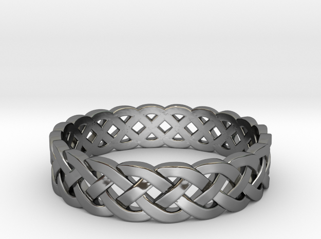 Rohkea Bold Celtic Knot Size 5 in Fine Detail Polished Silver