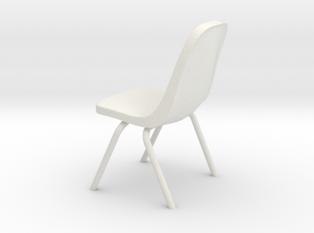  1:24 Plastic Scoop Chair (Not Full Size) in White Natural Versatile Plastic