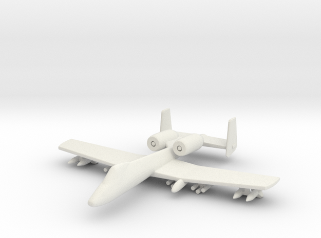 1/285 Scale (6mm) A-10 Warthog  in White Natural Versatile Plastic