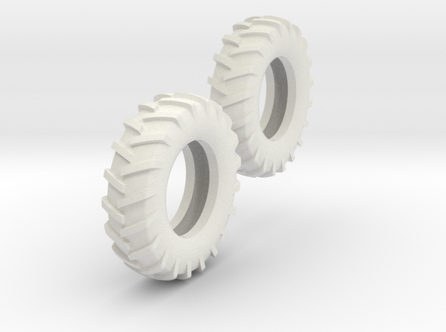 1:64 14.9-28 Tire Pair in White Natural Versatile Plastic