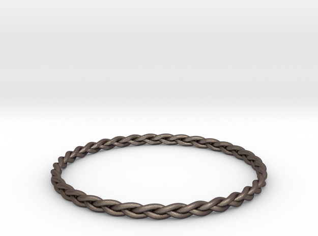 Braid bangle in Polished Bronzed Silver Steel