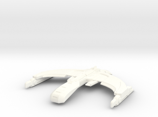 Romulan Zeuron Class Invader in White Processed Versatile Plastic