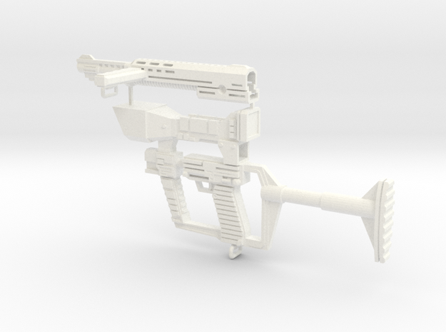 1/6 scale reptilian laser rifle in White Processed Versatile Plastic