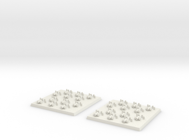 2mm DBA Artillery/Cannons 40x40mm in White Natural Versatile Plastic