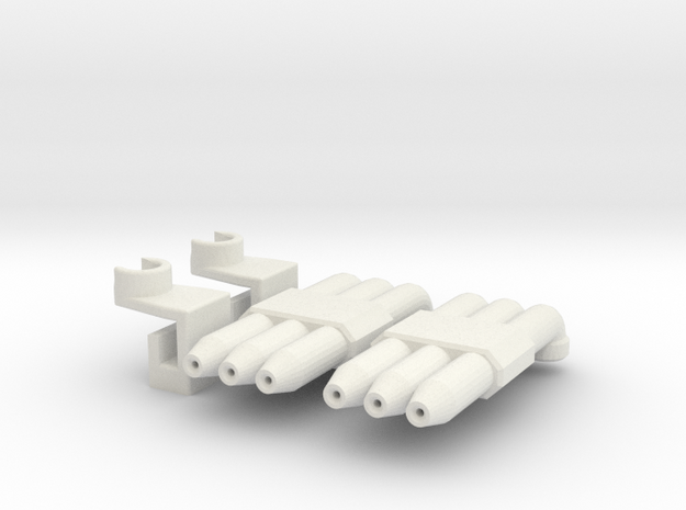 Hot Rod Pipes in White Natural Versatile Plastic