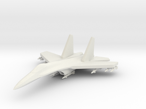 1/285 Scale (6mm) SU-27 Flanker w/Ordnance in White Natural Versatile Plastic