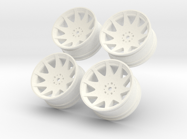 1/10 Touring Car MRR HR3 Wheel Set  in White Processed Versatile Plastic