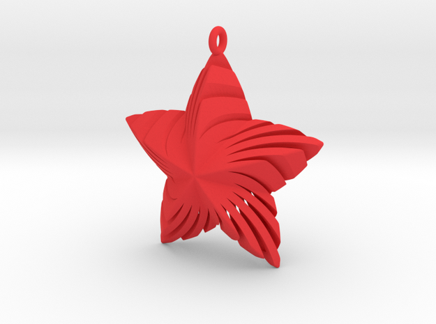 Tortuous Star Pendant in Red Processed Versatile Plastic