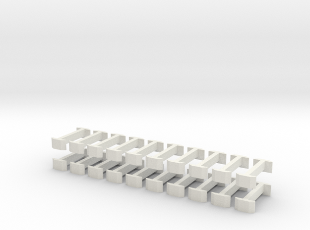 N Scale Fixed Coupling 9mm X20 in White Natural Versatile Plastic