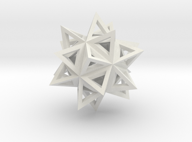 ikosaeder mit tetraedern (kante) in White Natural Versatile Plastic