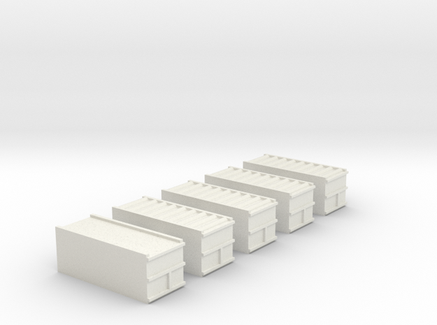 1/700 20" Container Stack (x5) in White Natural Versatile Plastic