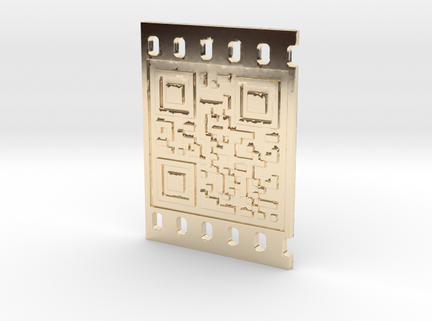 OCCUPY NEW YORK QR CODE 3D 50mm in 14K Yellow Gold