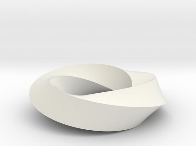 Mobius Loop - Square 3/4 twist in White Natural Versatile Plastic