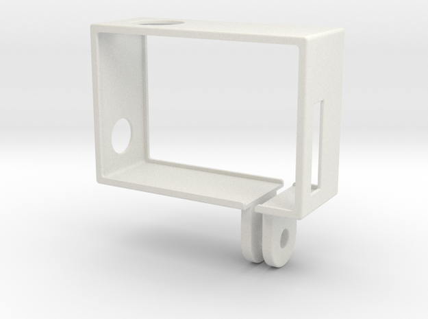GoPro Hero3 Frame (reversed, connector at lens) in White Natural Versatile Plastic