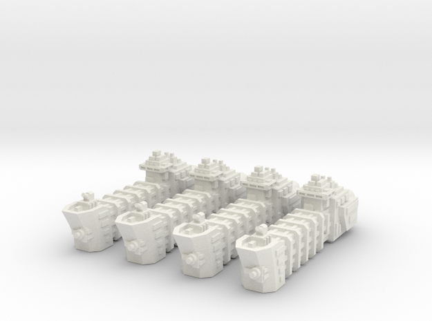 BFG Troop Ships (x4) in White Natural Versatile Plastic