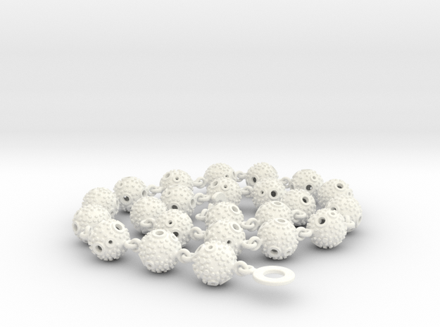 Textured Ball Necklace - 56cm in White Processed Versatile Plastic