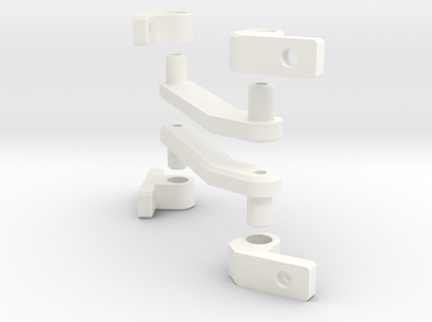 Straight Hinge Assembly (Left & Right) in White Processed Versatile Plastic