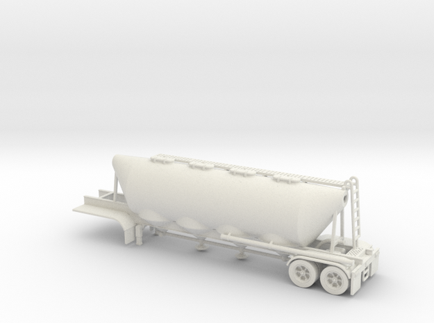HO 1/87 Dry Bulk Trailer 02 (bigger tank) in White Natural Versatile Plastic