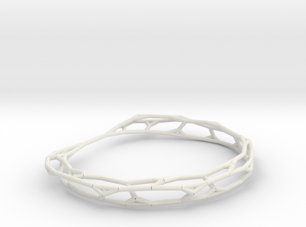 Fractal Wire Bracelet in White Natural Versatile Plastic