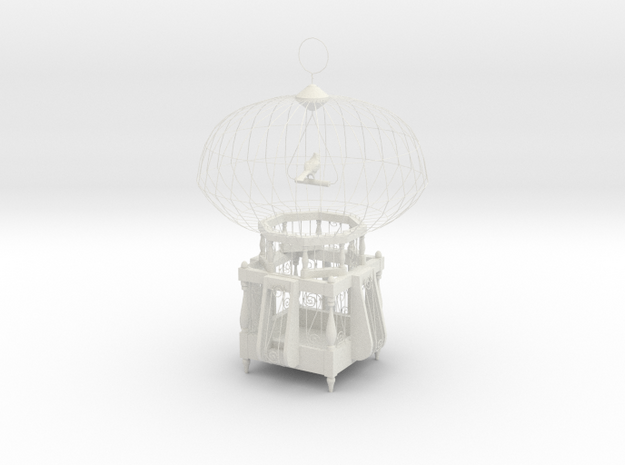 Cage for birds from the "COCOLA" for shapeways in White Natural Versatile Plastic