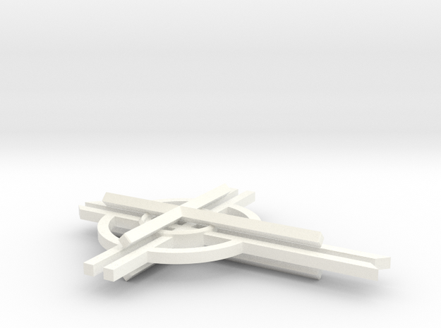 Cathedral Cross 3" (no top hook)  in White Processed Versatile Plastic