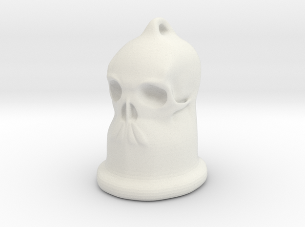 Skull Bell Pendent in White Natural Versatile Plastic
