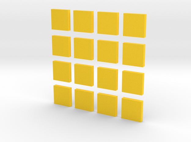 DIY 2048 Coaster Set (Yellow Pieces) in Yellow Processed Versatile Plastic
