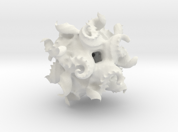 Modified Quaternion IFS 3D Fractal in White Natural Versatile Plastic