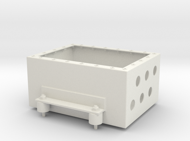 Junction Box With Mounts in White Natural Versatile Plastic