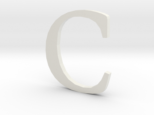 C (letters series) in White Natural Versatile Plastic